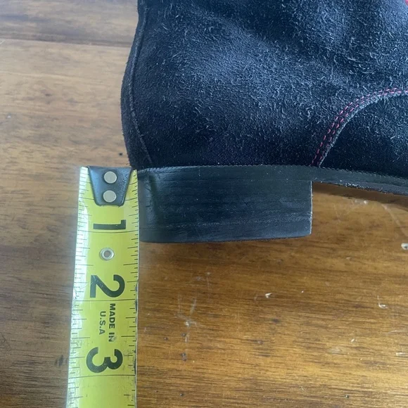 Lambertson Truex Black Suede Ankle Boots Booties Chelsea Chukka Lace up Italy 38 - Picture 10 of 11